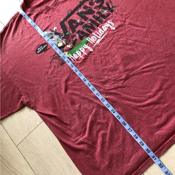 Vans Family Happy Holidays T Shirt in Red Men’s Size 3XL - Picture 3 of 7
